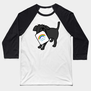 Dog with Essential Worker Rainbow Sign Baseball T-Shirt